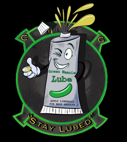 4" Green Weenie Lube Sticker
